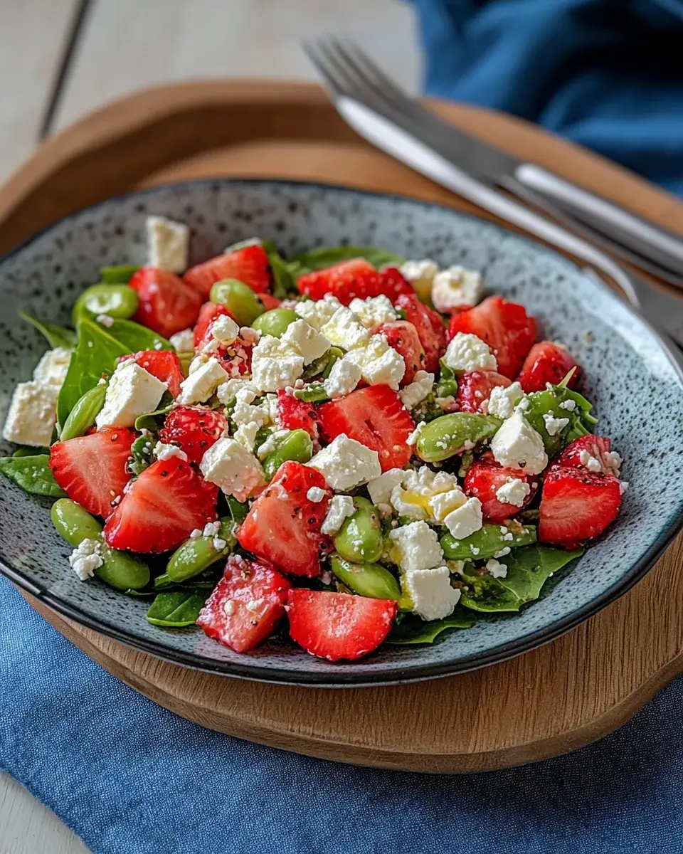 Grüner Spargelsalat mit Erdbeeren und Feta: Ein Genuss!
