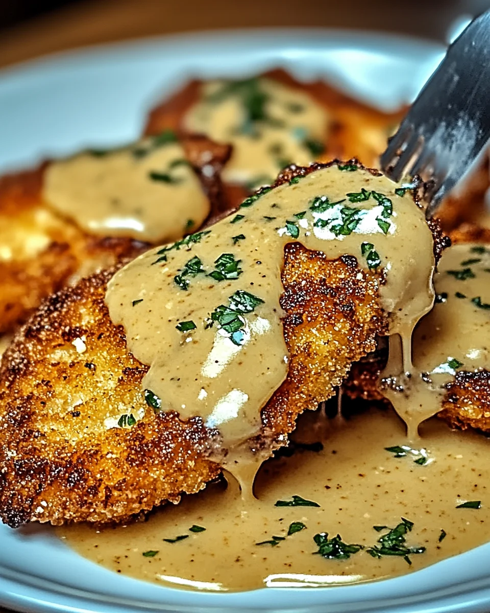 Krosse Parmesan-Hähnchen mit reichhaltiger Knoblauchsauce genießen!