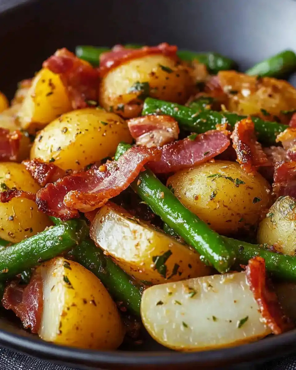 Bauernhaus-Grüne Bohnen mit Kartoffeln und Speck genießen!