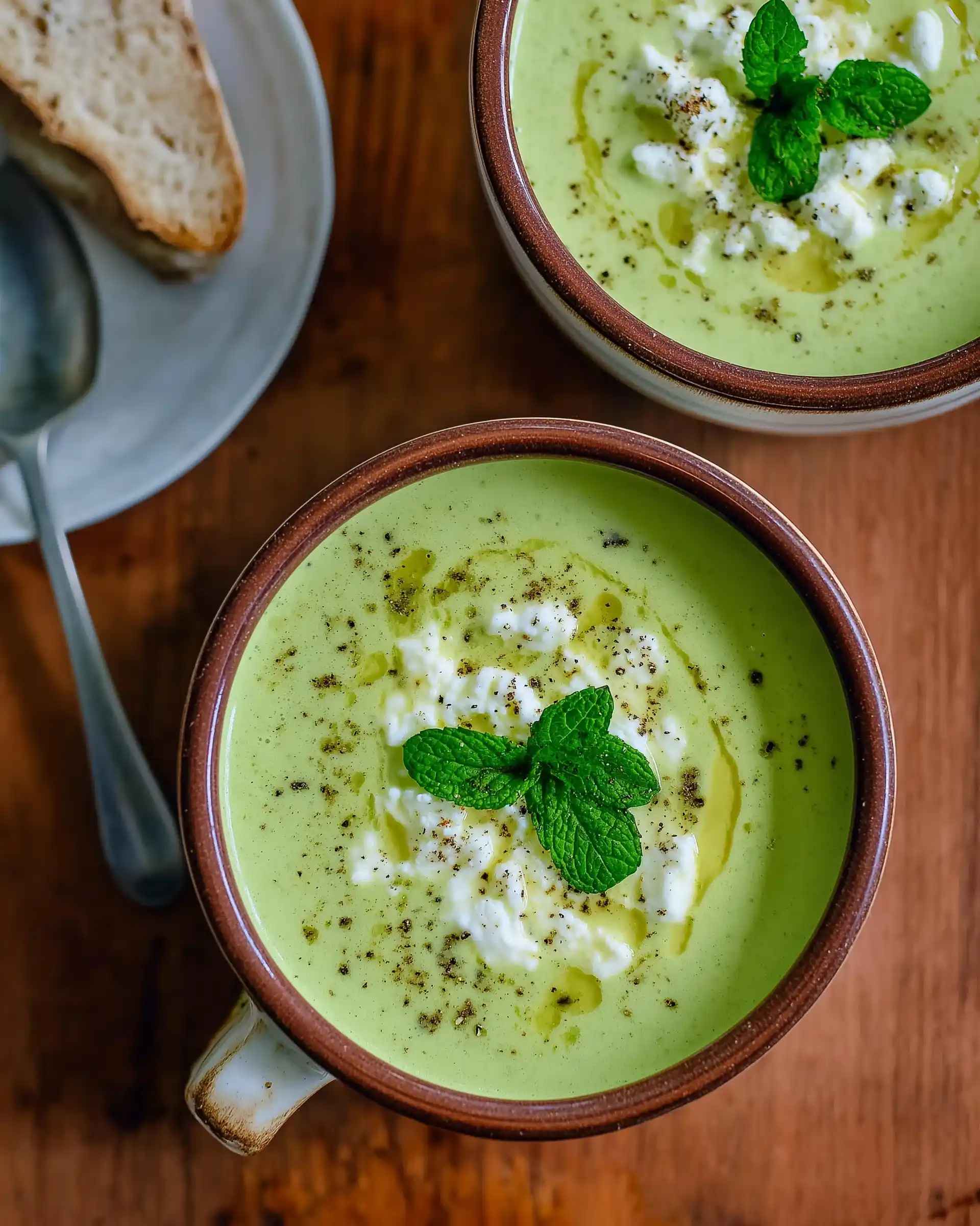 Gekühlte Zucchini-Minze-Suppe mit Ziegenkäse: Ein erfrischendes Rezept für heiße Tage!
