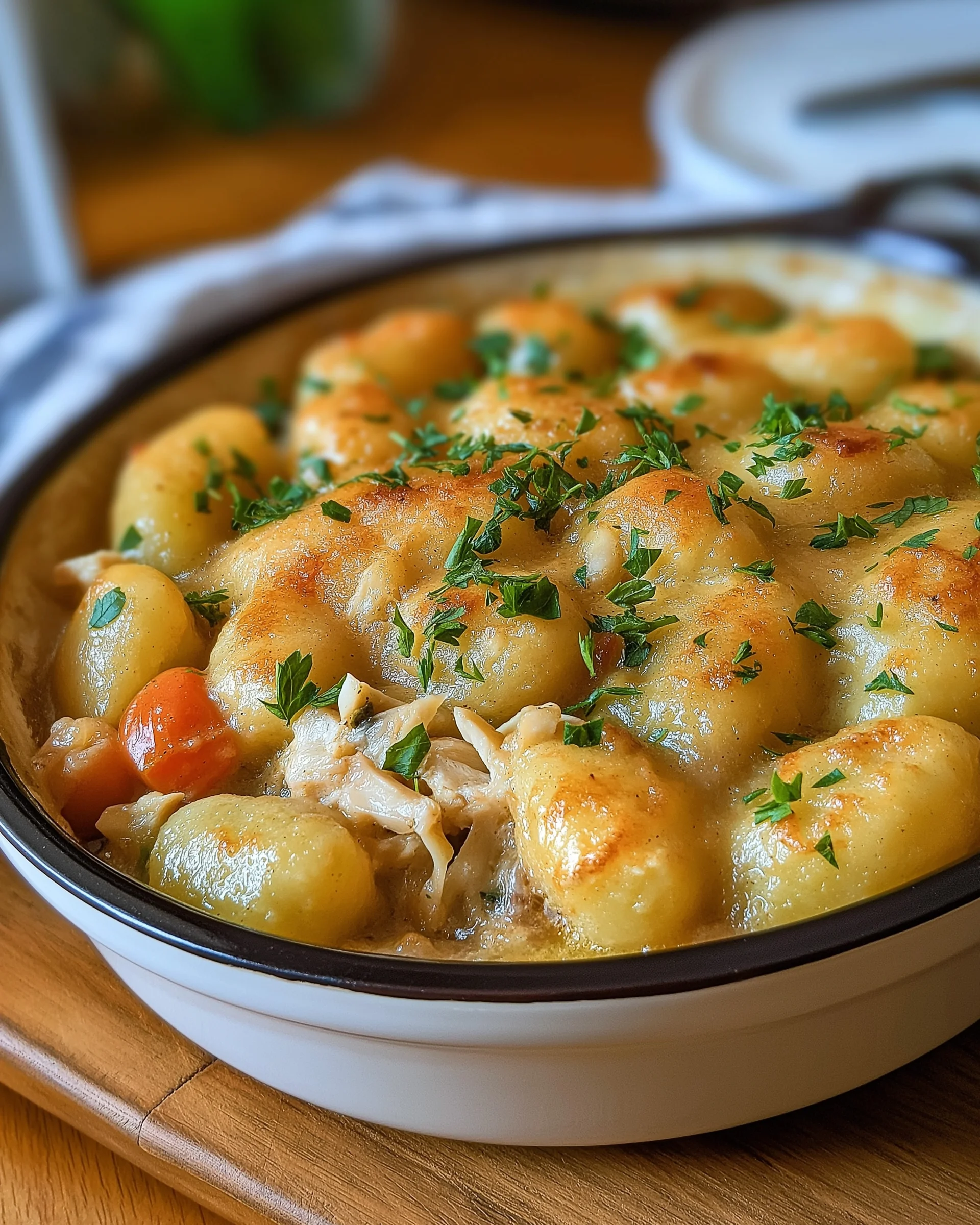 Gnocchi-Hühnchen-Pie aus einem Topf: Ein Genuss für alle!