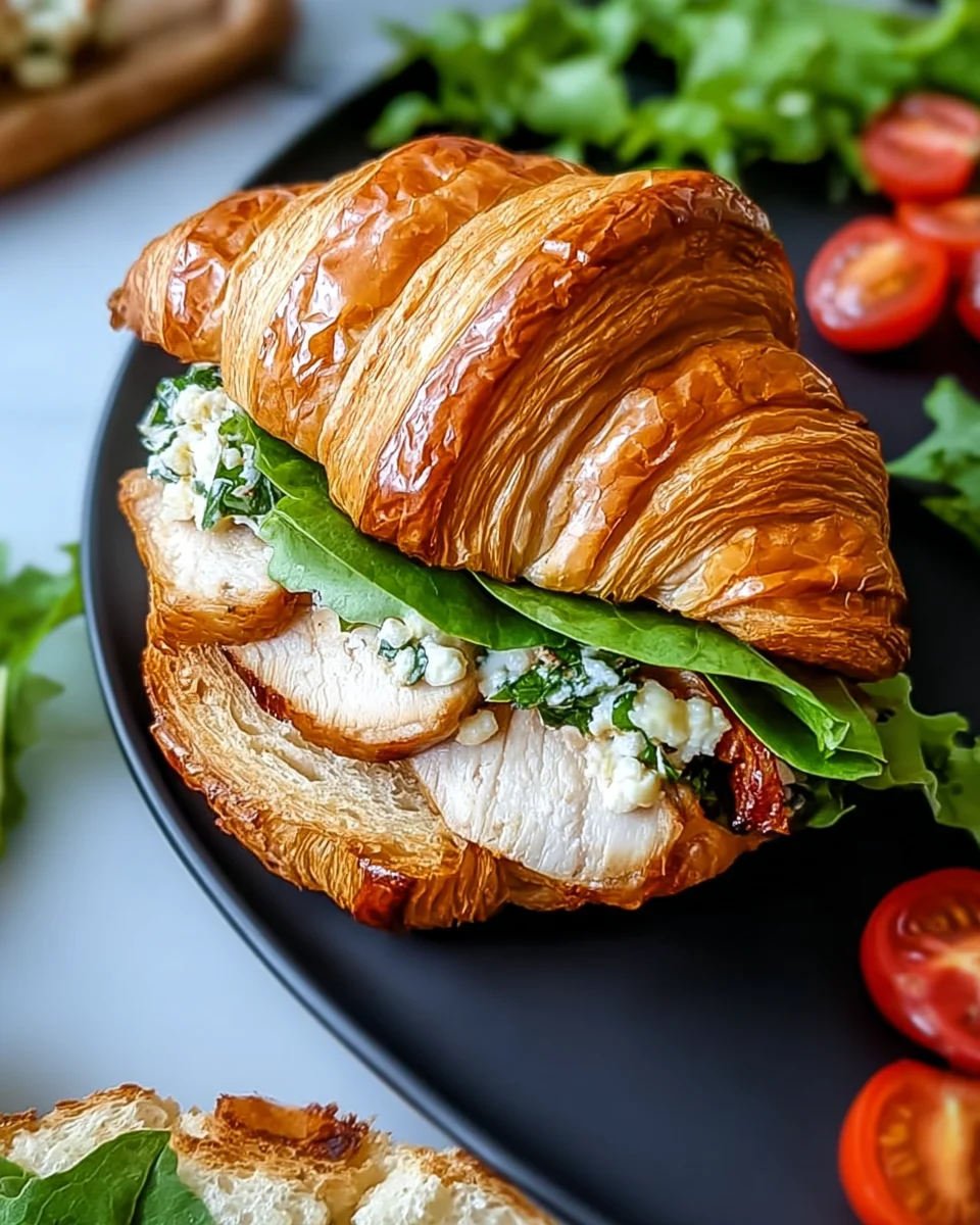 Hähnchen-Caesar-Croissant-Sandwich: Genuss in jedem Biss!