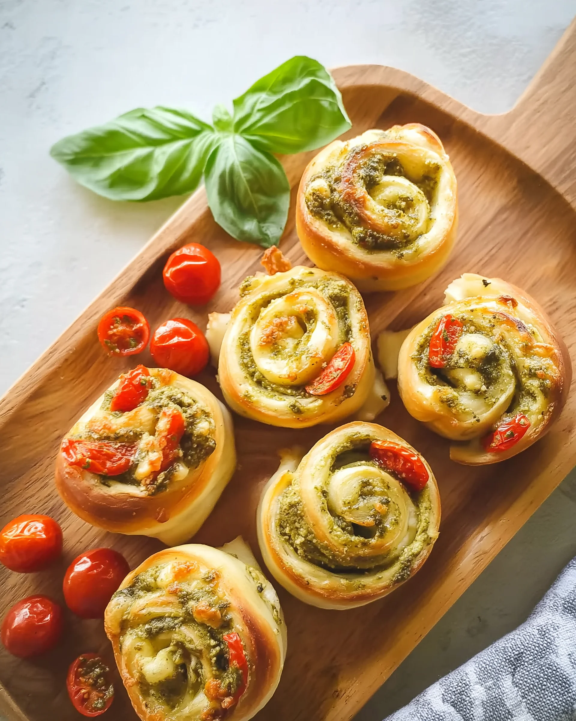 Pesto-Schnecken mit Tomate und Mozzarella: Lecker!