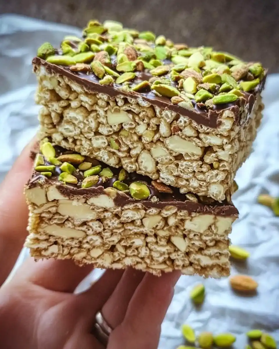 Pistazien- und weiße Schokolade Rice Krispies Treats: Ein himmlisches Rezept!