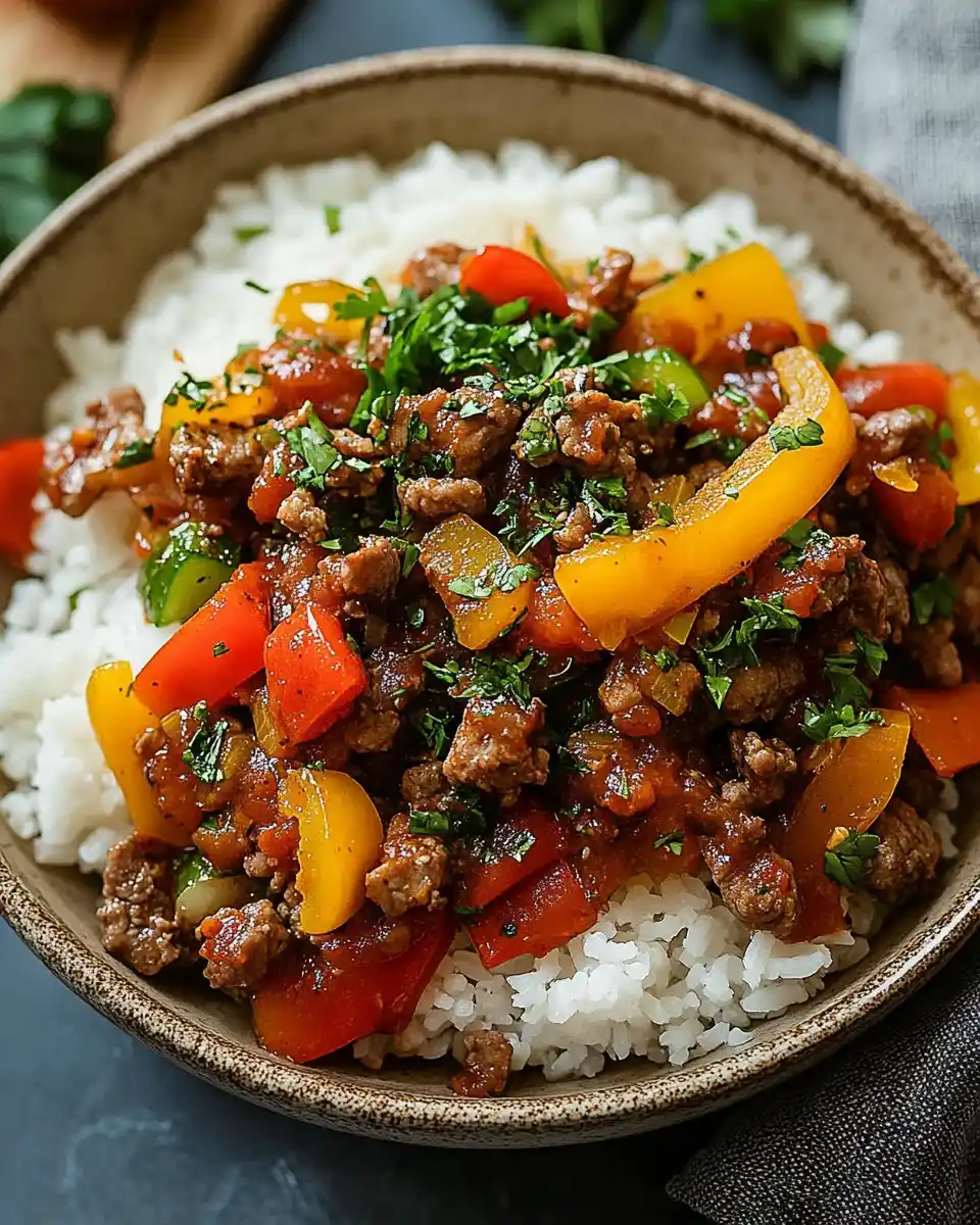 Rindfleisch-Paprika-Reis-Bowl: Ein Genuss für jeden Tag!