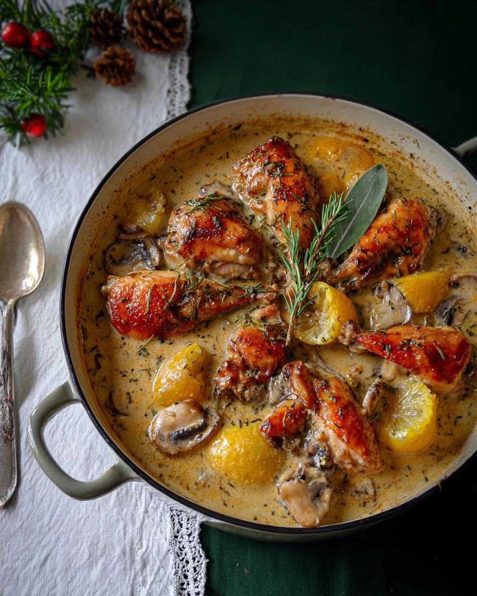 Zitronen-Kräuter-Hähnchen in cremiger Weißweinsauce zubereiten!