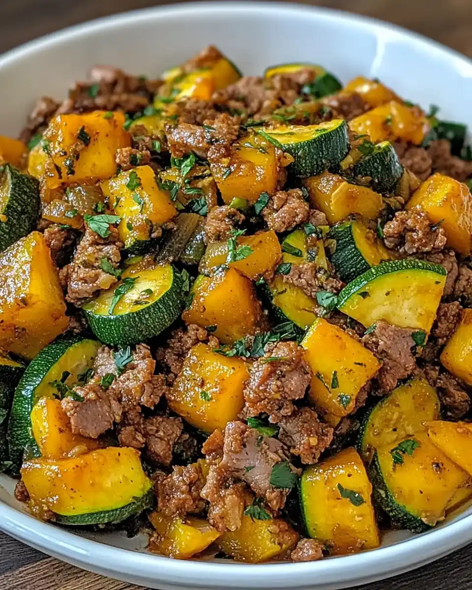 Zucchini-Kartoffel-Pfanne mit Hackfleisch: Jetzt nachkochen!