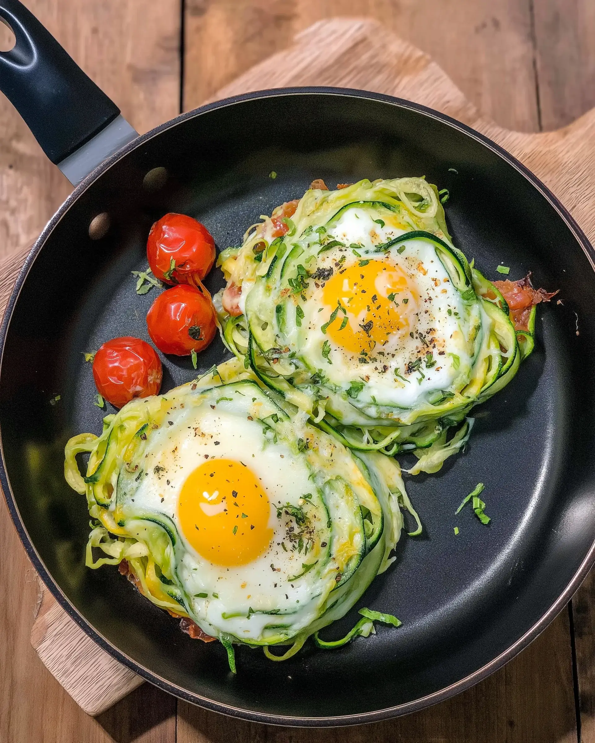 Zucchini-Nester mit Spiegelei: Lecker und einfach kochen!