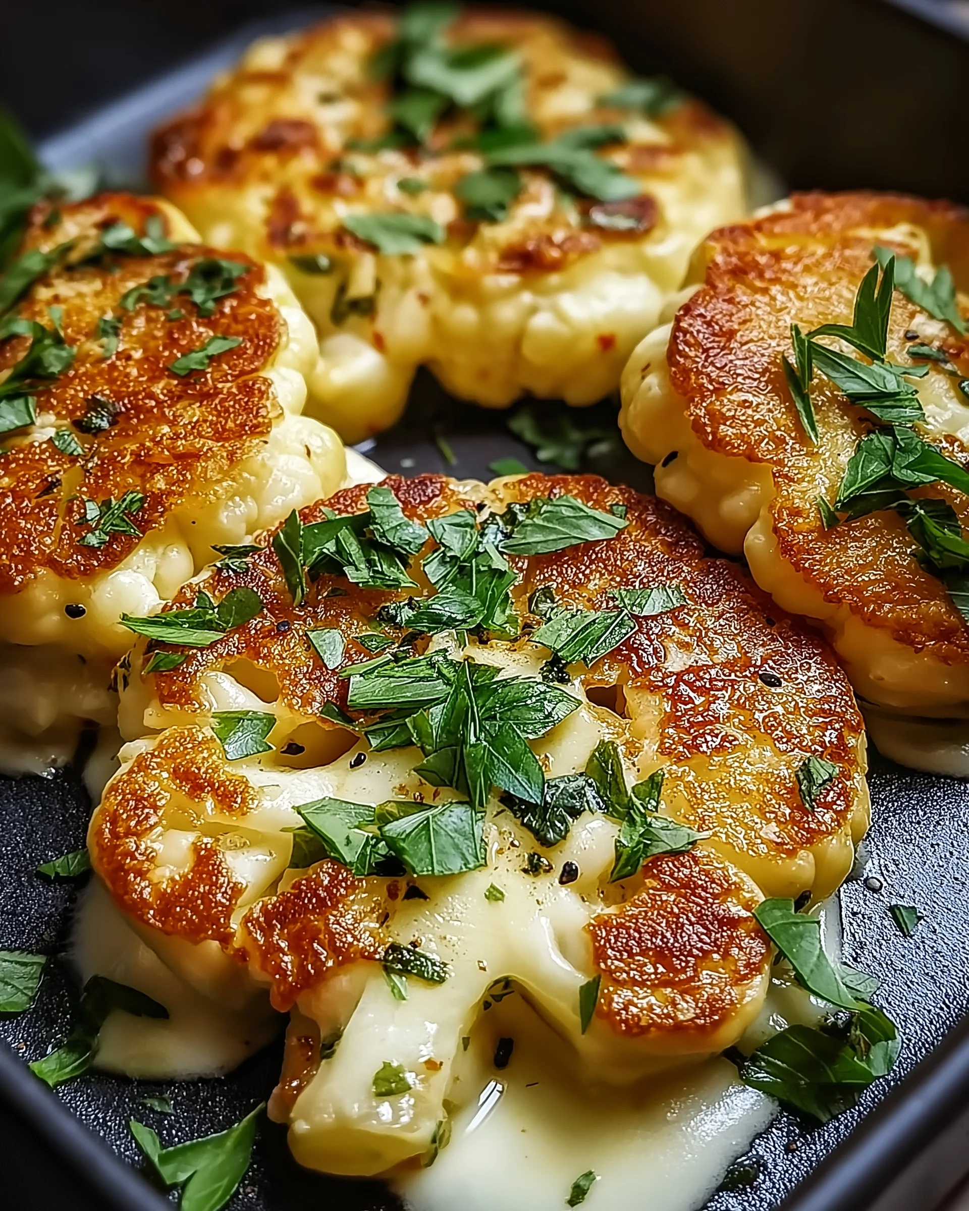 Gebackene Blumenkohlsteaks mit Mozzarella: Ein Genuss!