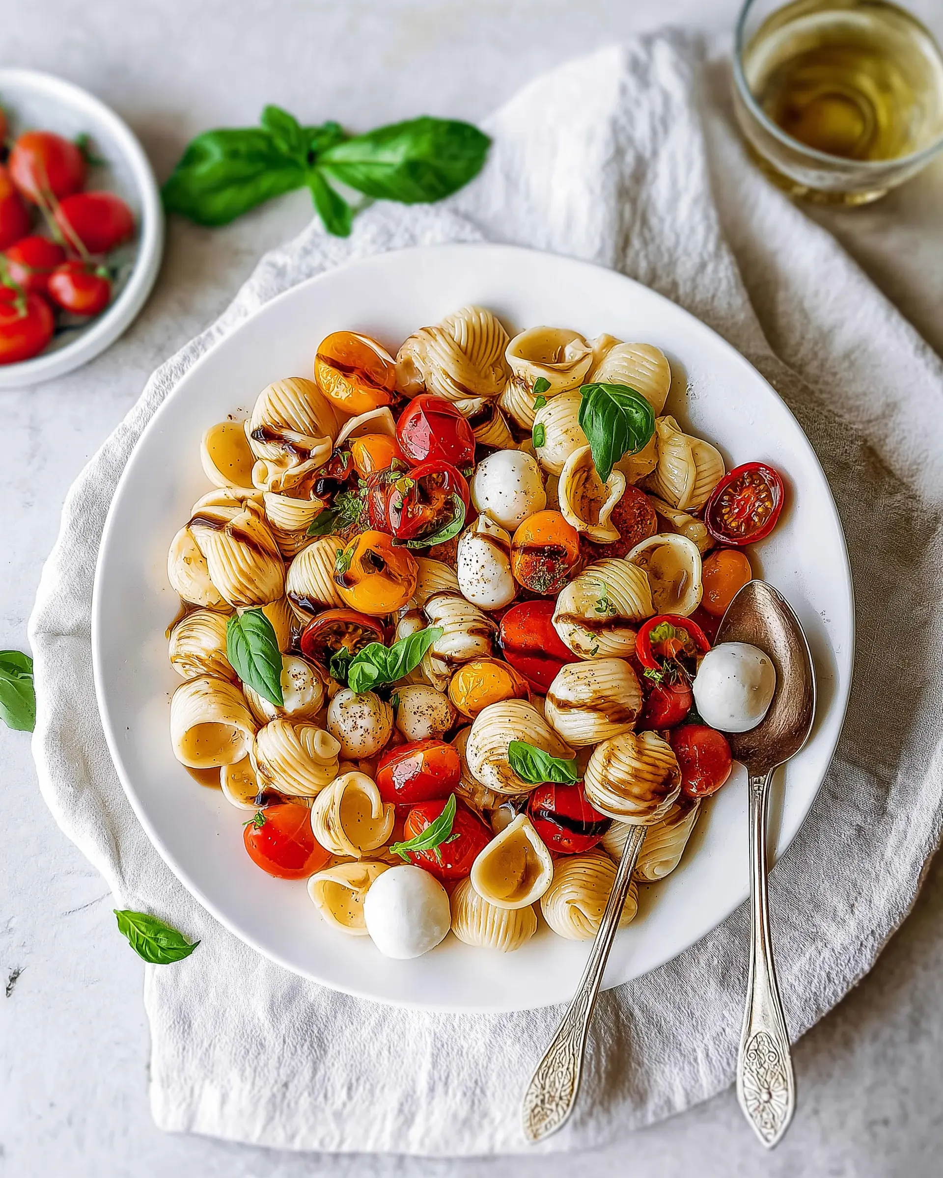 Caprese-Pasta-Salat mit Balsamico-Glasur: Ein Genuss!