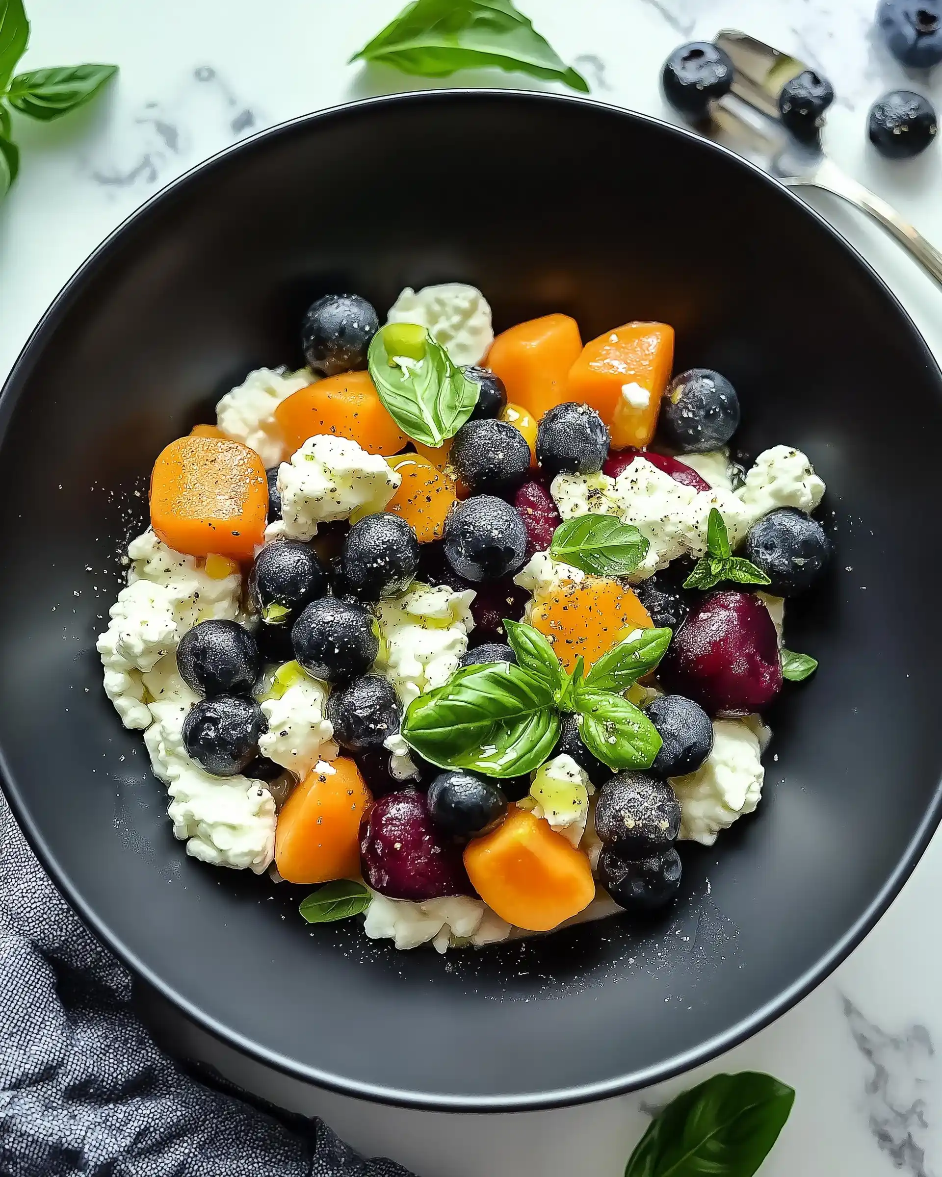 Blaubeer-Pfirsich-Feta-Salat: Einfach und köstlich!