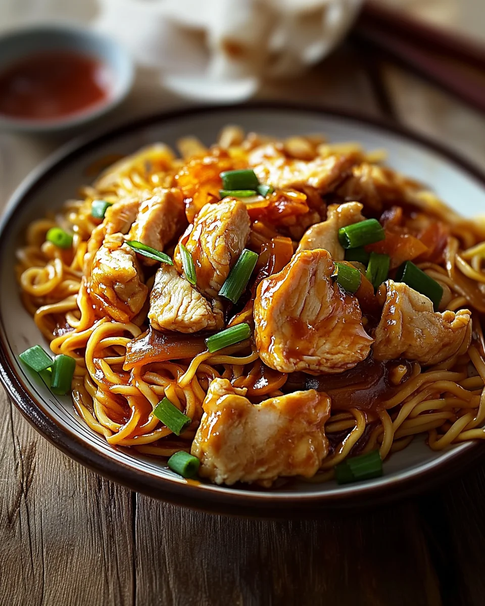 Chinesisch gebratene Nudeln mit Hühnchen leicht selber machen!