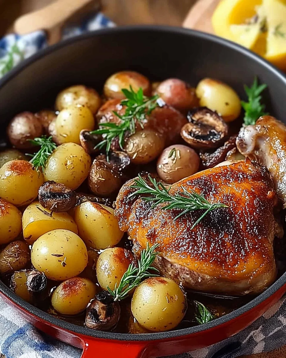 Entenkeulen mit Kartoffeln und Pilzen einfach zubereiten!