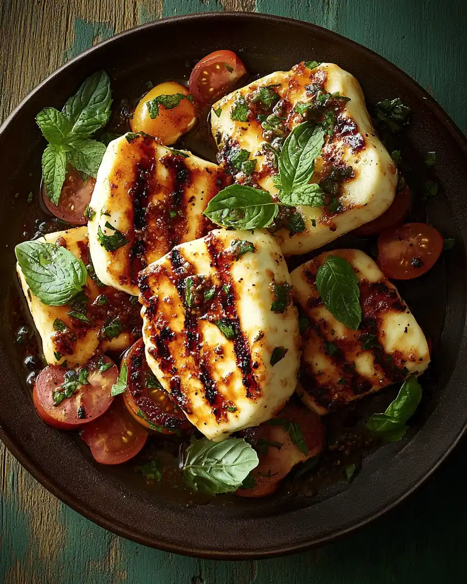Gegrillter Halloumi mit Pfirsich und Minze: Einfach lecker!