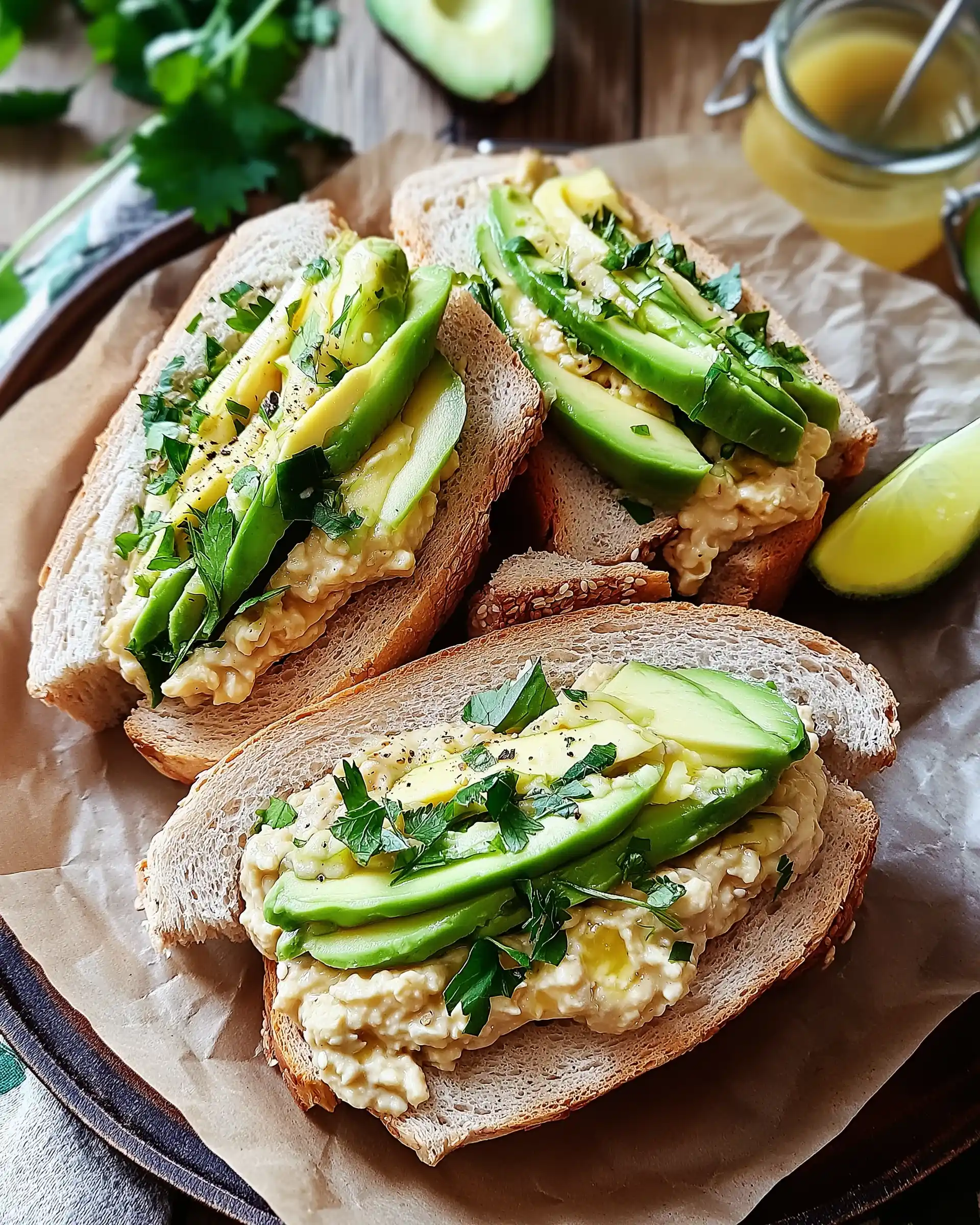 Hähnchen-Koriander-Mayo-Avocado-Sandwiches selbst machen!