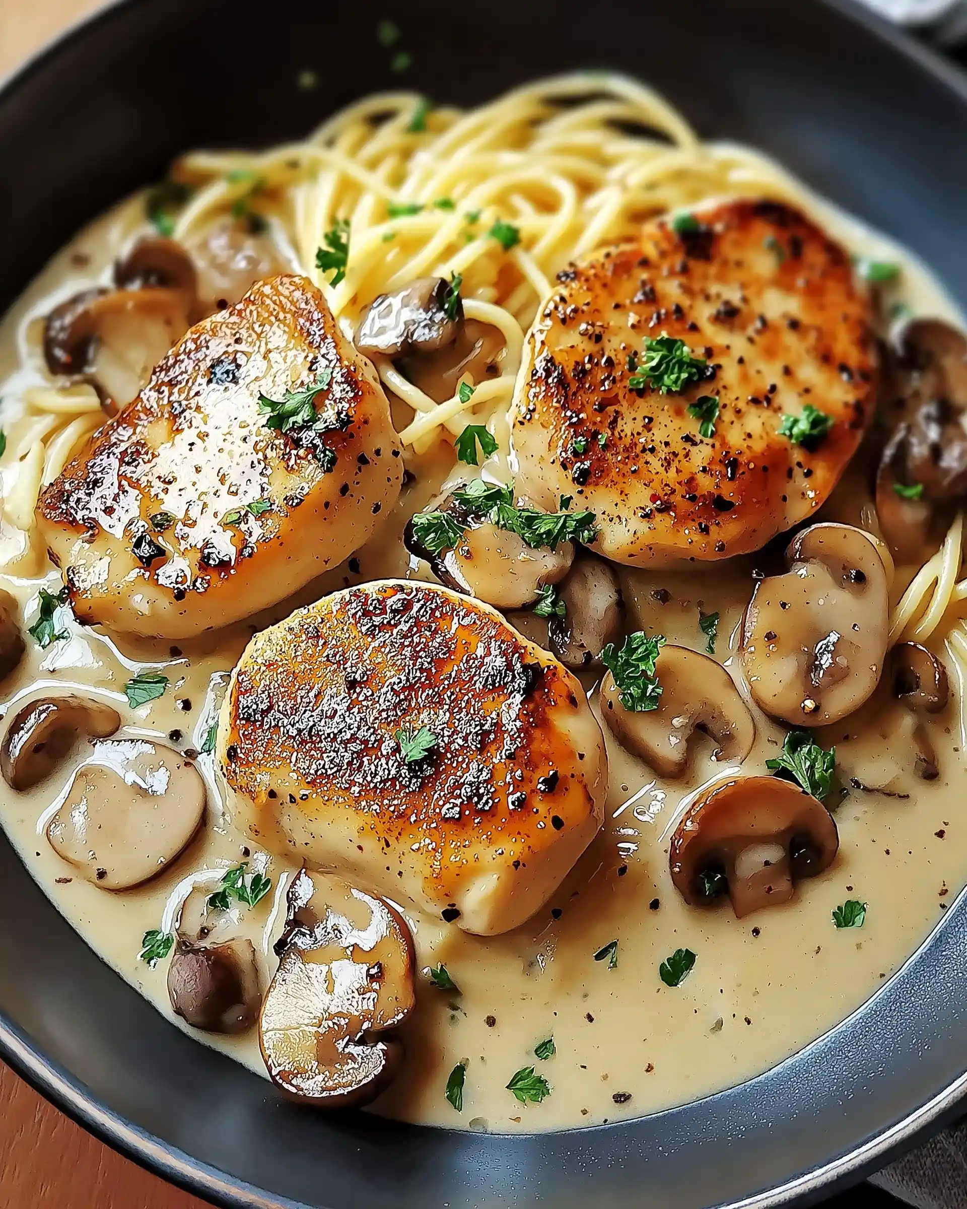 Hähnchen Marsala mit cremiger Pilzsauce einfach zubereiten!