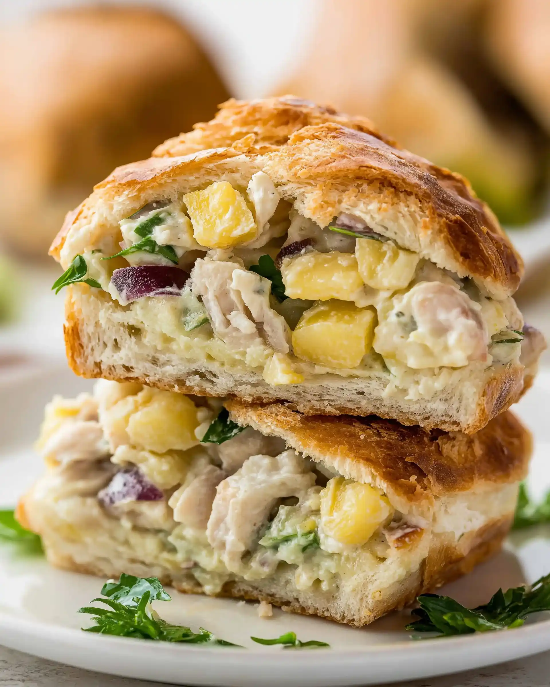 Tropischer Ananas-Hühnchen-Salat-Sandwich für jeden Tag!