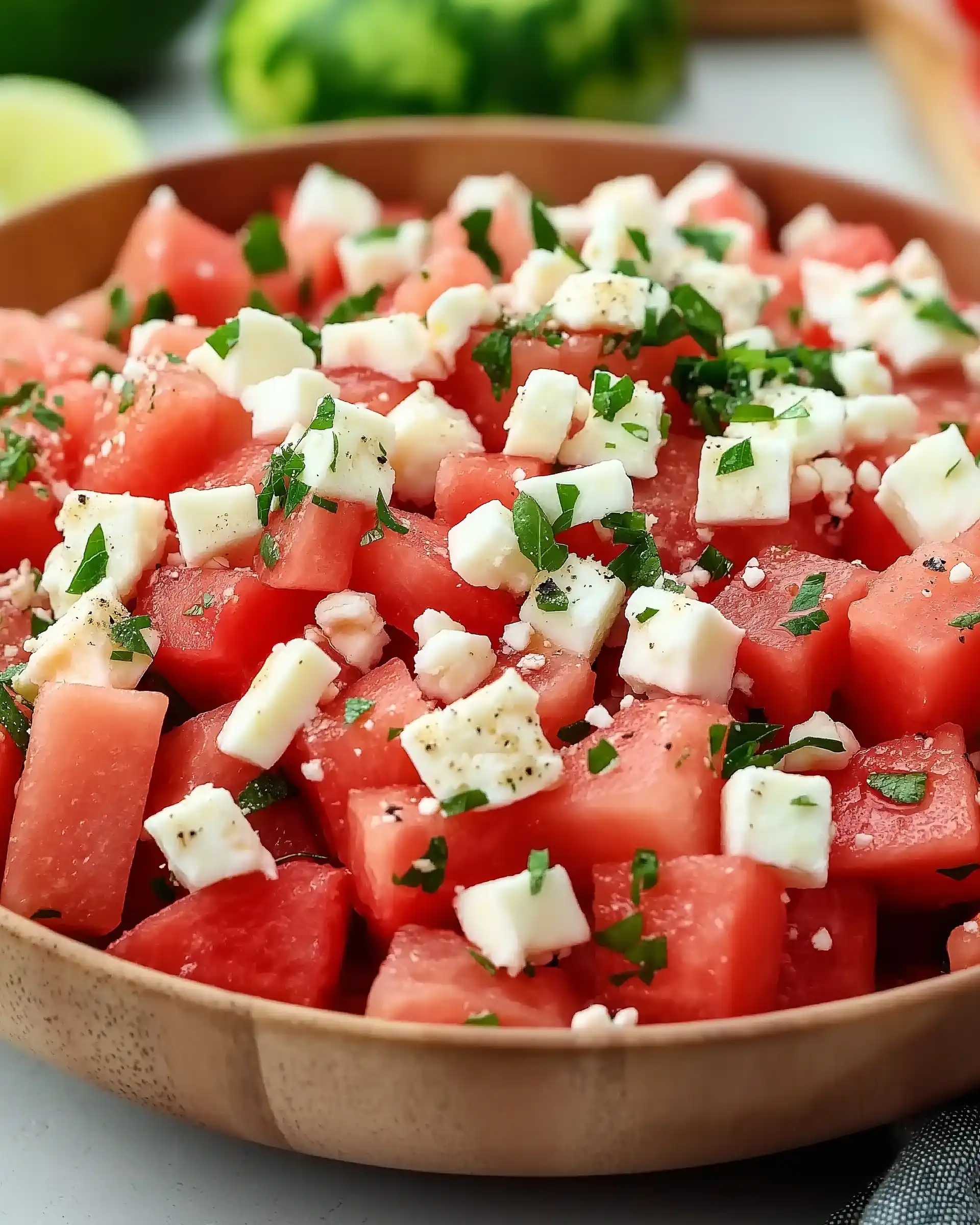 Wassermelonen-Feta-Salat: Frisch und einfach zubereitet!