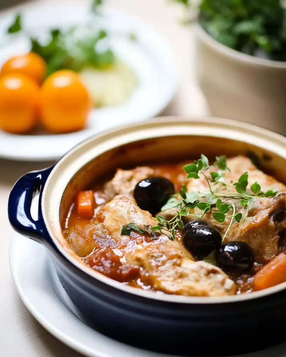 Zartes Kaninchenragout mit Pflaumen und Brandy genießen!
