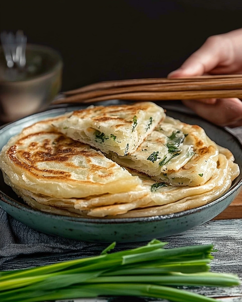 Frühlingszwiebel-Pfannkuchen (Chinesische Art) einfach selbst machen!
