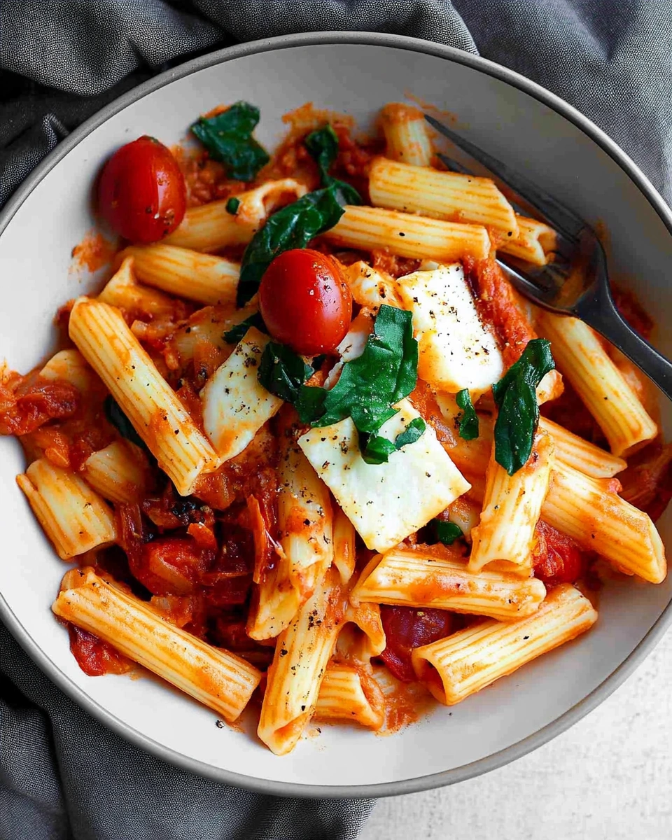 Halloumi-Pasta mit Tomaten und Spinat: Ein Genuss!