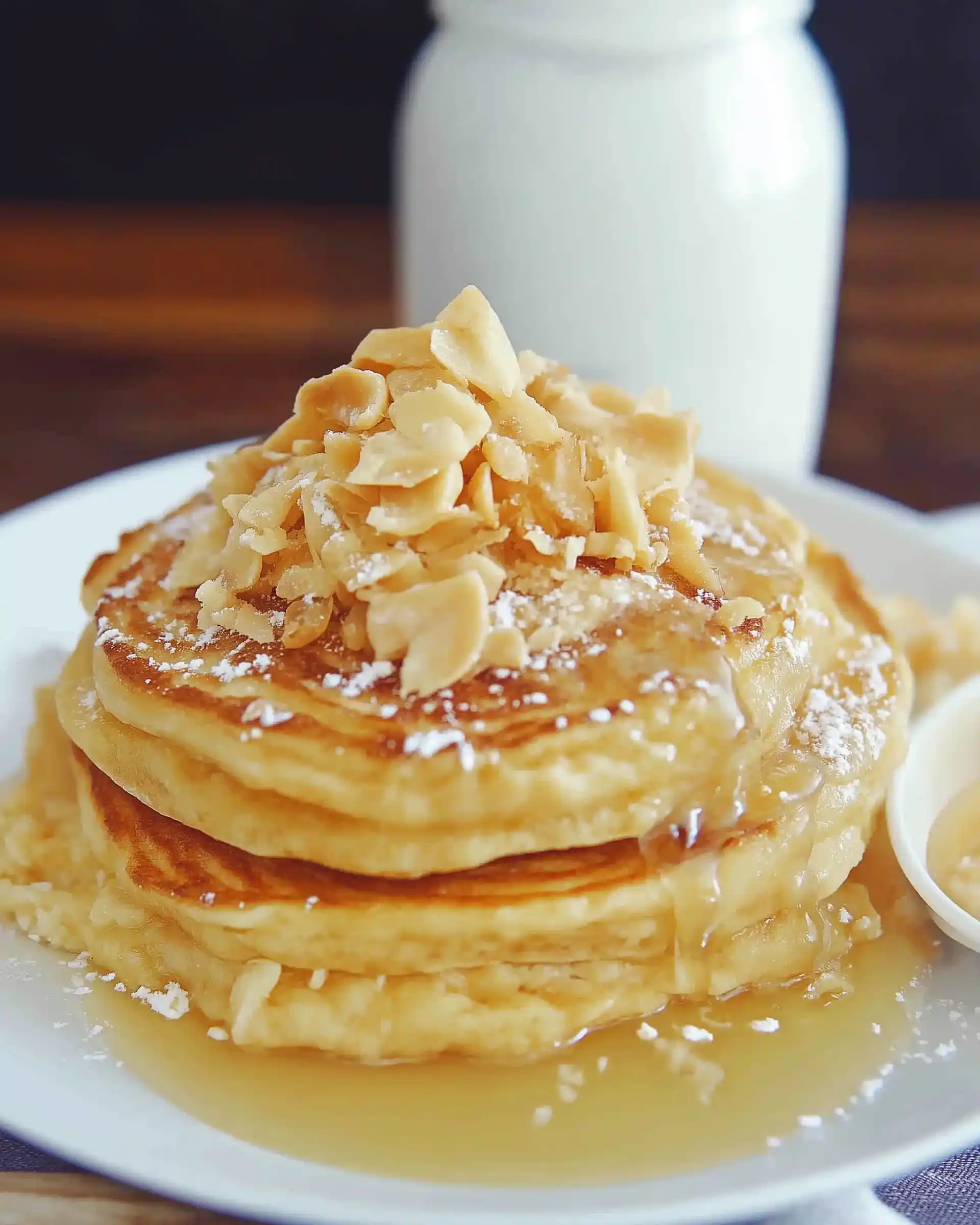 Kokos-Macadamia-Pfannkuchen mit Kokossirup für ein Geschmackserlebnis!