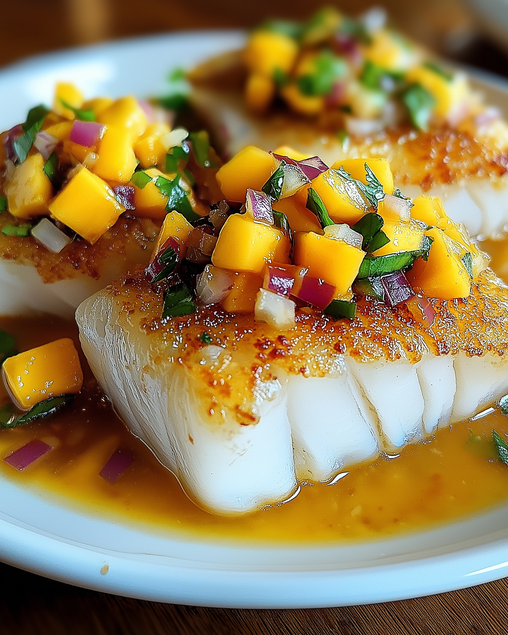 Kokosnuss-panierte Fische mit frischer Mango-Salsa genießen!