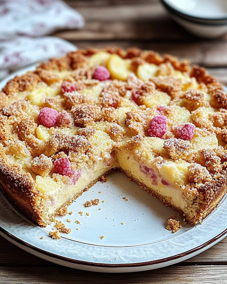 Omas Rhabarberkuchen mit Vanillepudding und Streuseln begeistert!