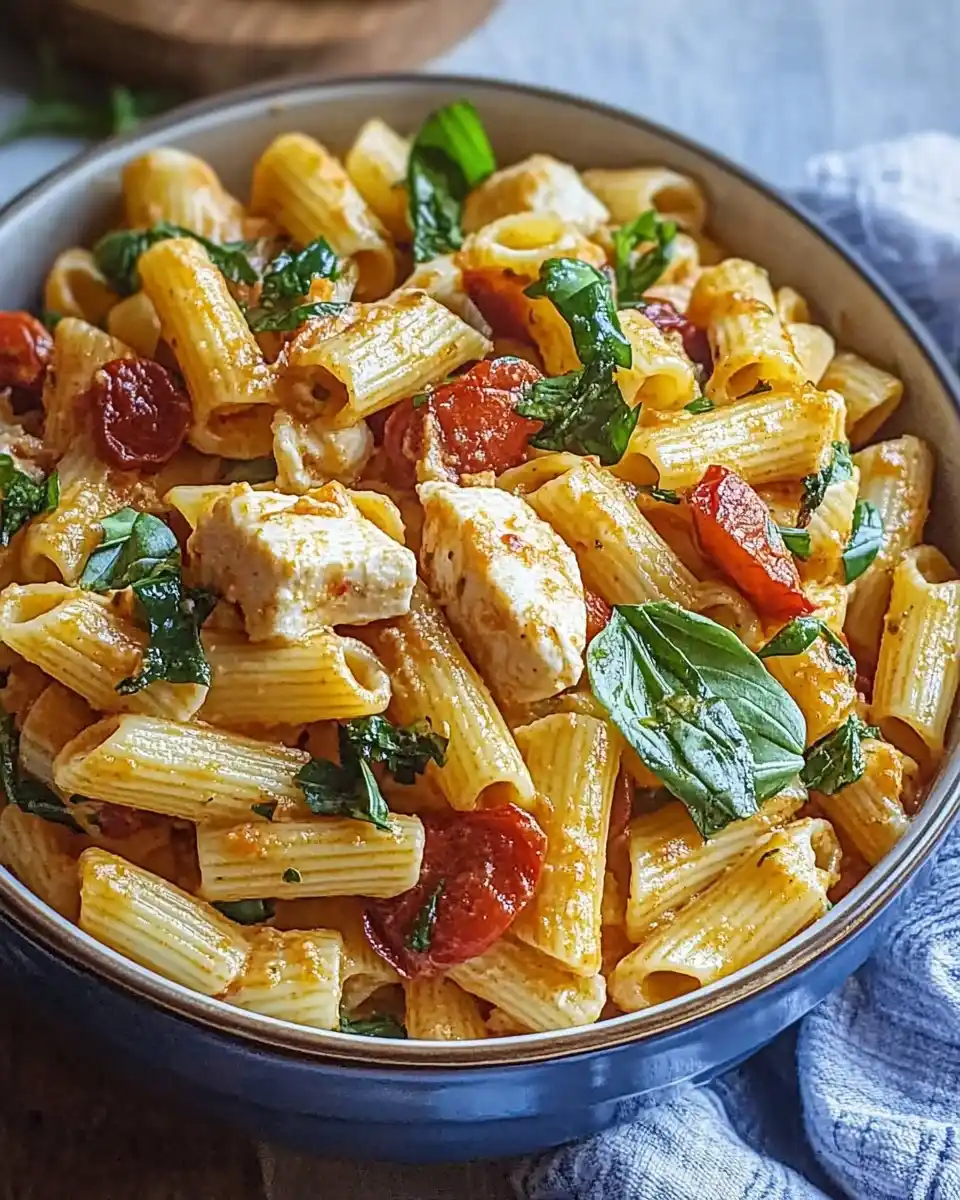 Pasta-Salat mit Hähnchen und Paprika: Ein Genuss!