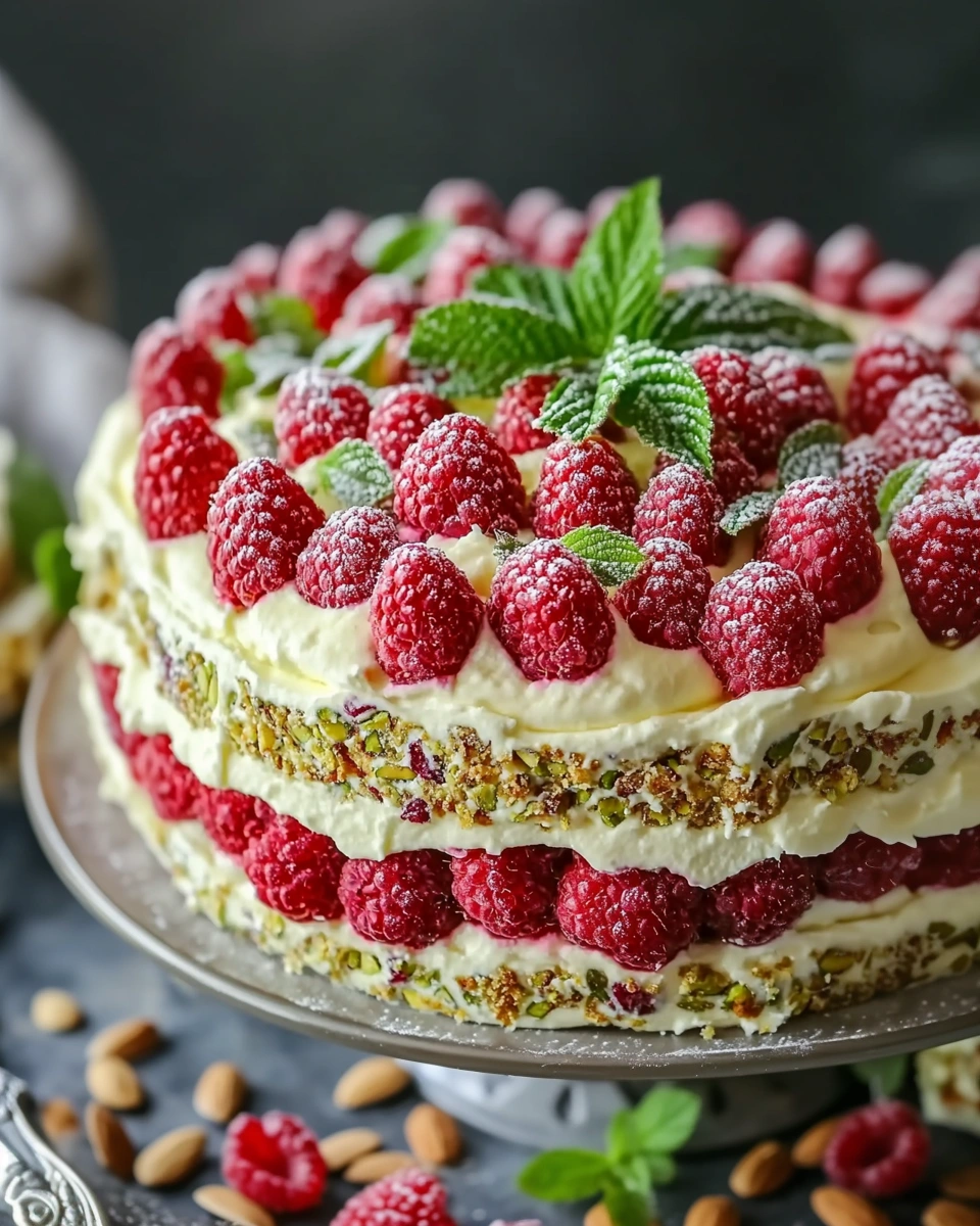 Pistazien-Himbeer-Torte mit Mascarpone-Creme: So gelingt sie!