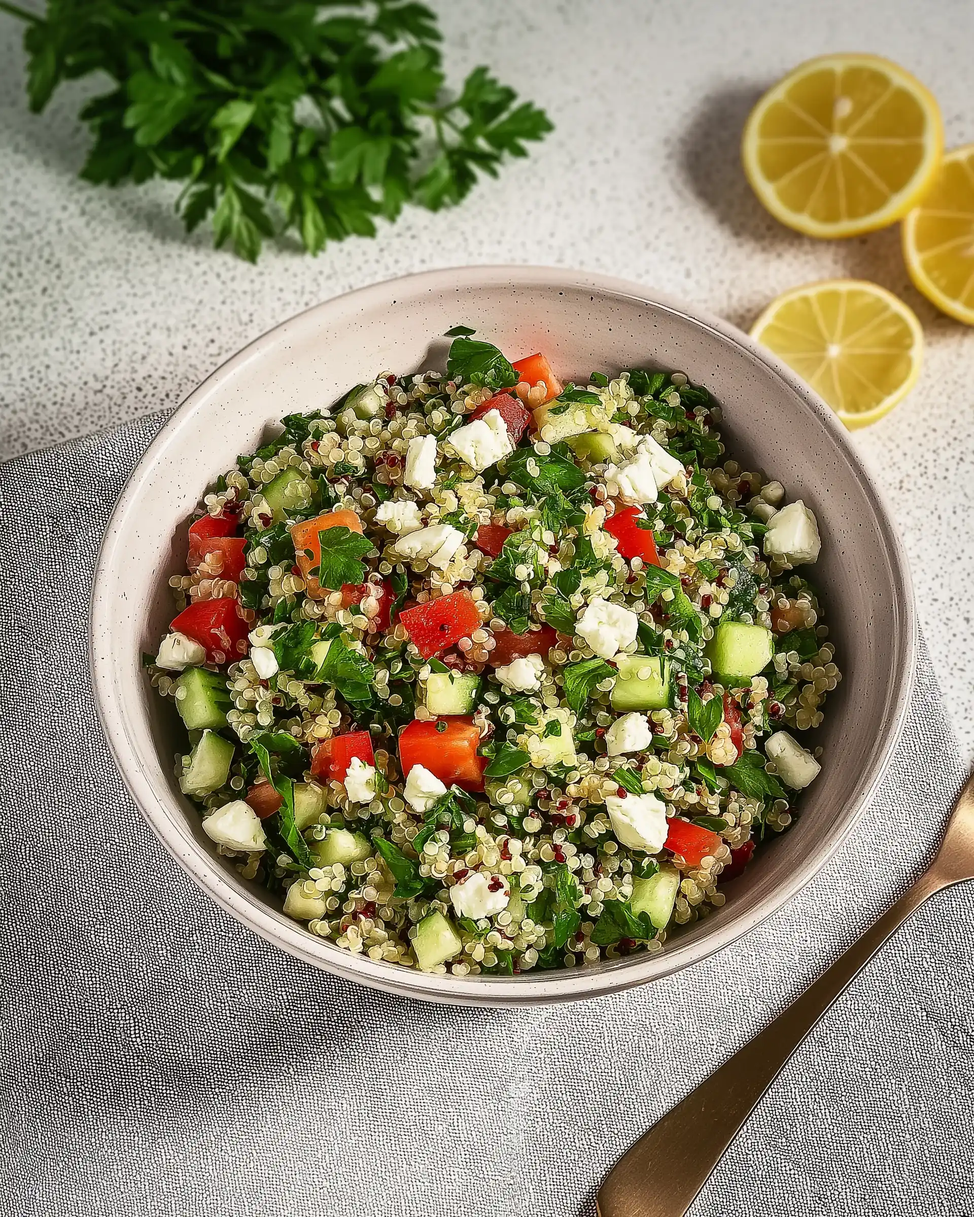 Quinoa-Salat mit Gemüse und Feta: Ein Genuss für jeden!