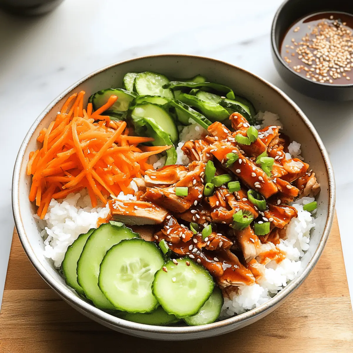 Koreanische BBQ-Hühnchenschalen mit Gochujang-Creme