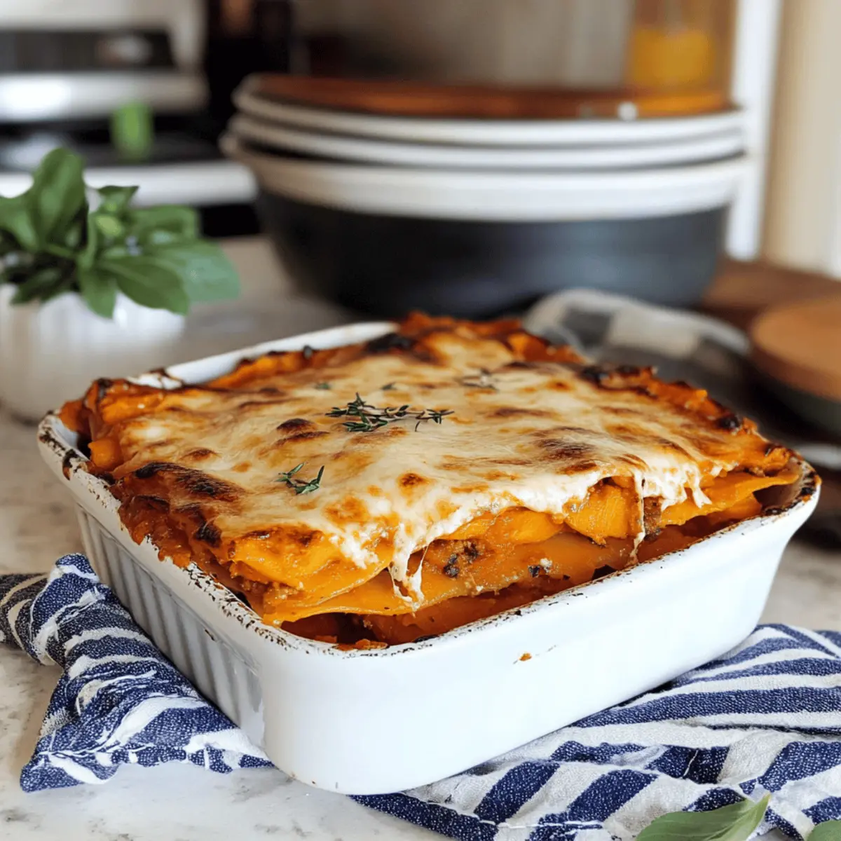 Süßkartoffel-Lasagne für gesundes Comfort Food