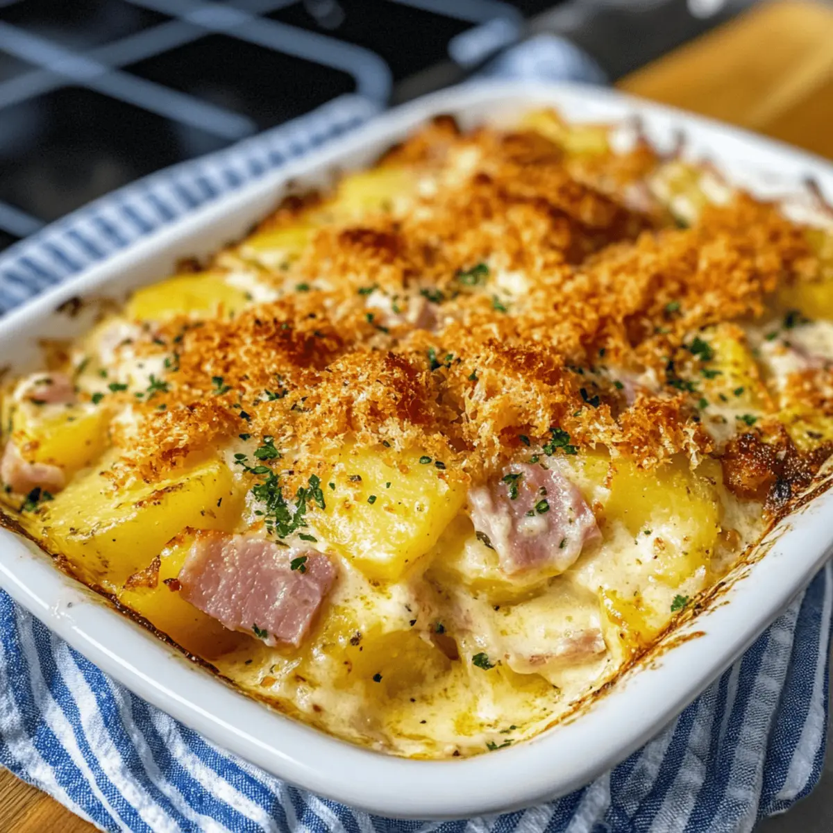 Leckerer Carbonara Kartoffelauflauf für die Familie