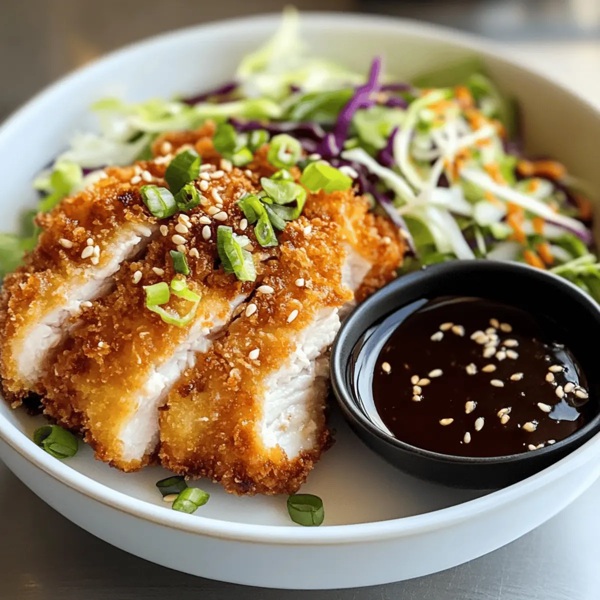 Knuspriges Hähnchen Katsu mit würziger Soße