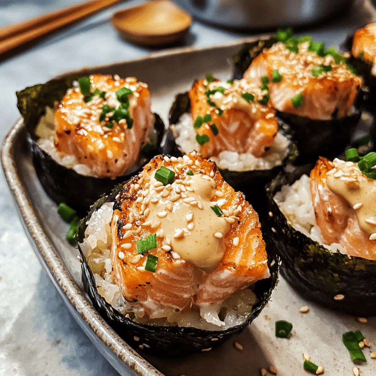 Lachs Sushi Tassen für einen gesunden Snack