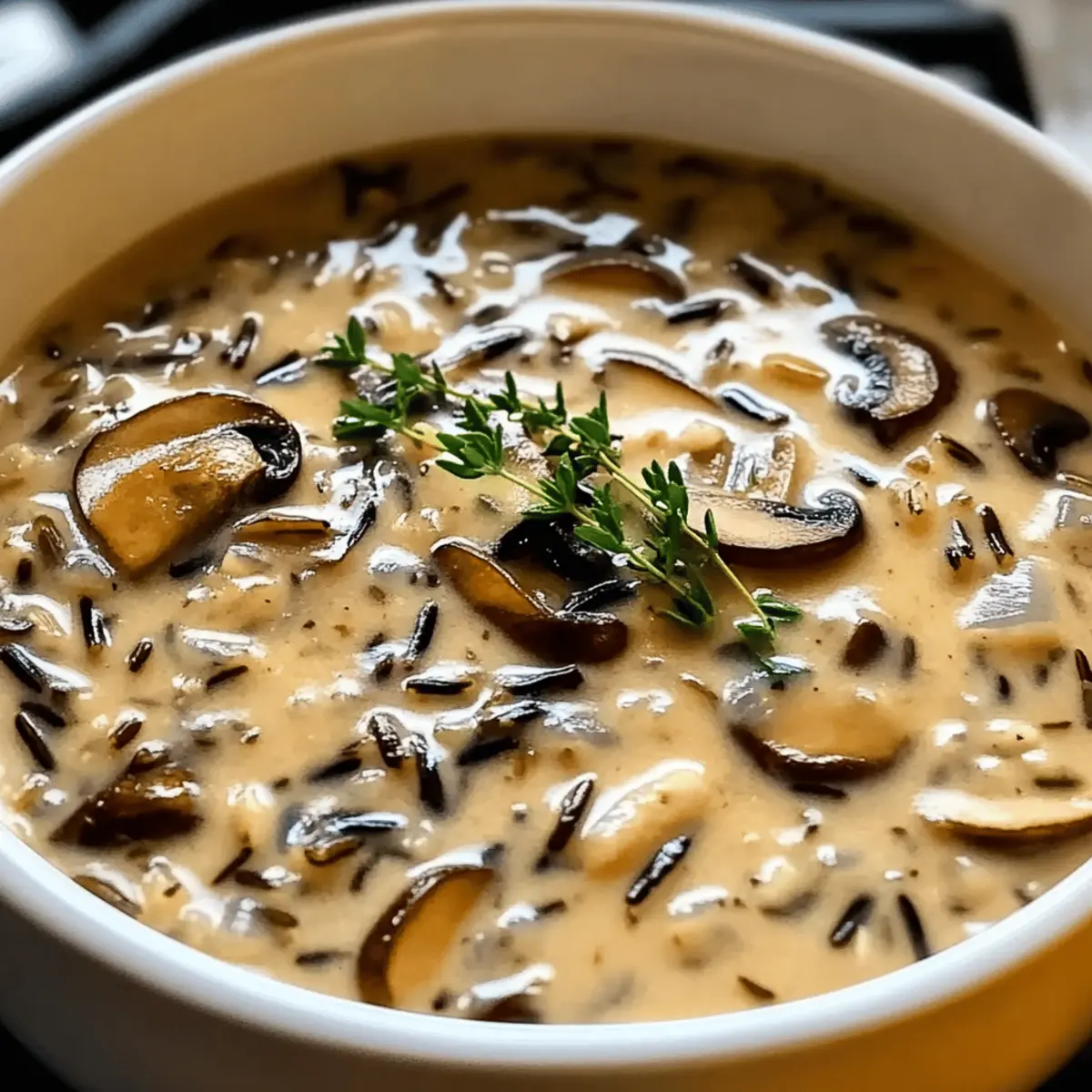Cremige Wildreis- und Pilzsuppe für Gemütliche Abende