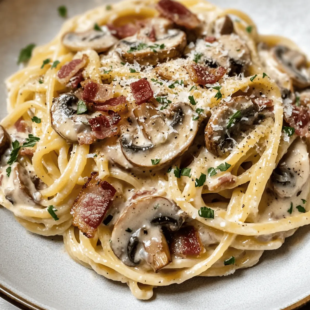 Cremige Speck- und Pilz-Pasta in 30 Minuten