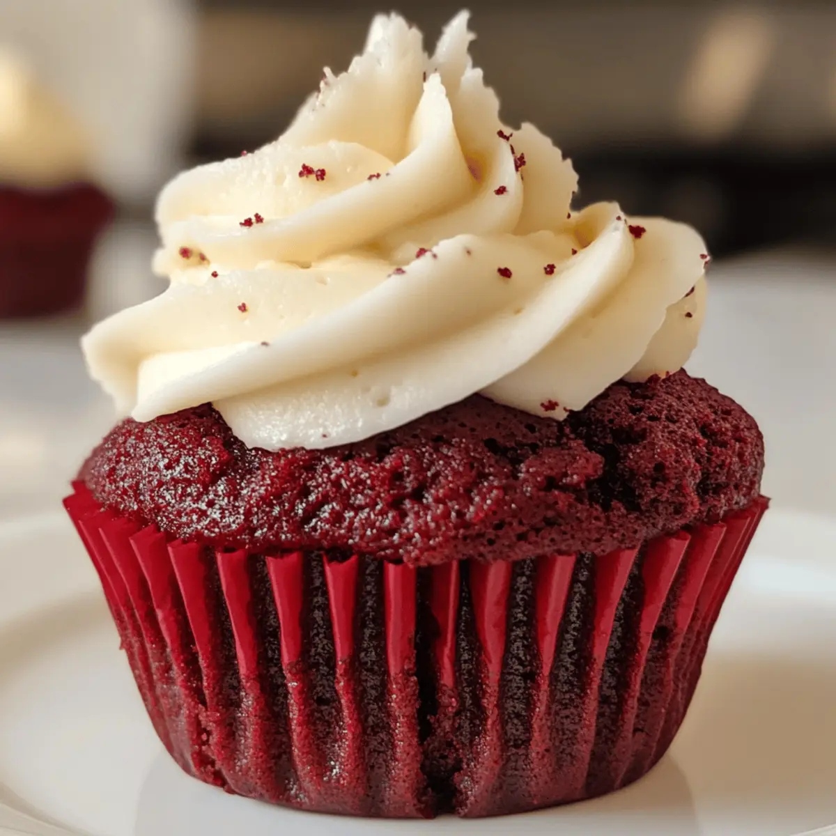 Rote Samt Cupcakes mit cremigem Frosting