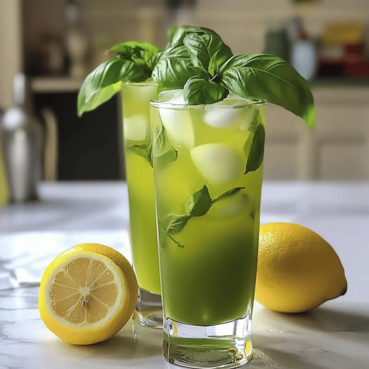 Basilikum-Limonade selber machen für heiße Tage