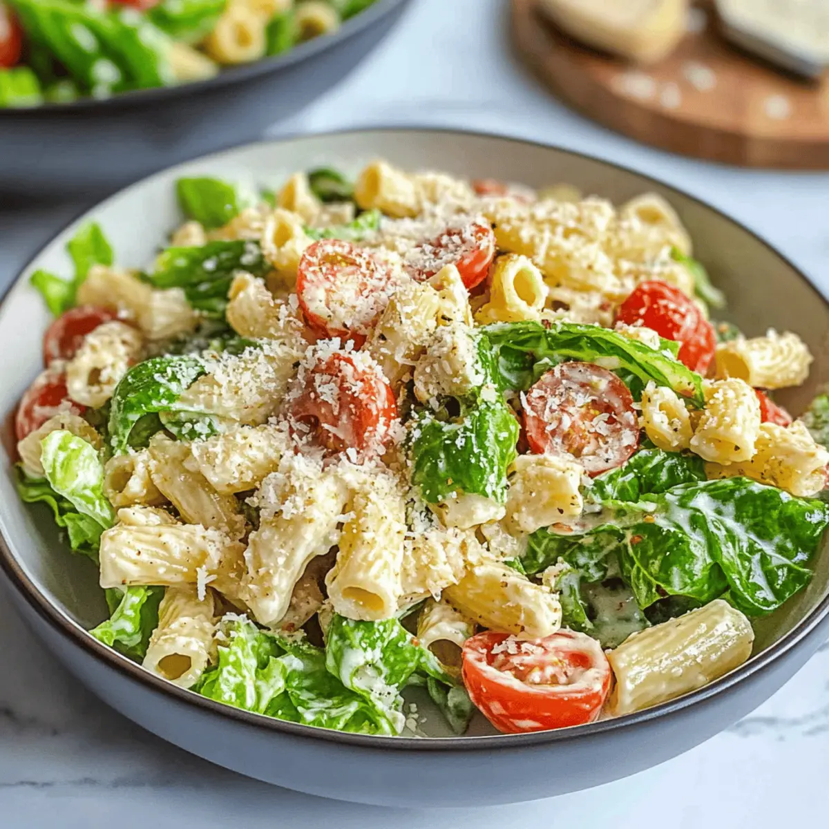 Cäsar-Pasta-Salat für schnelles Genießen