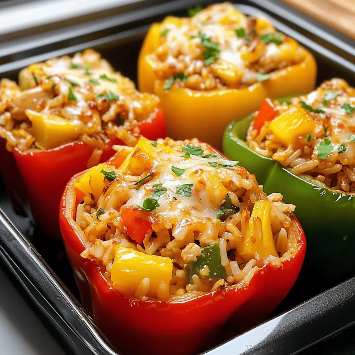 Teriyaki-Ananas-Huhn-Reis gefüllte Paprika für die Familie