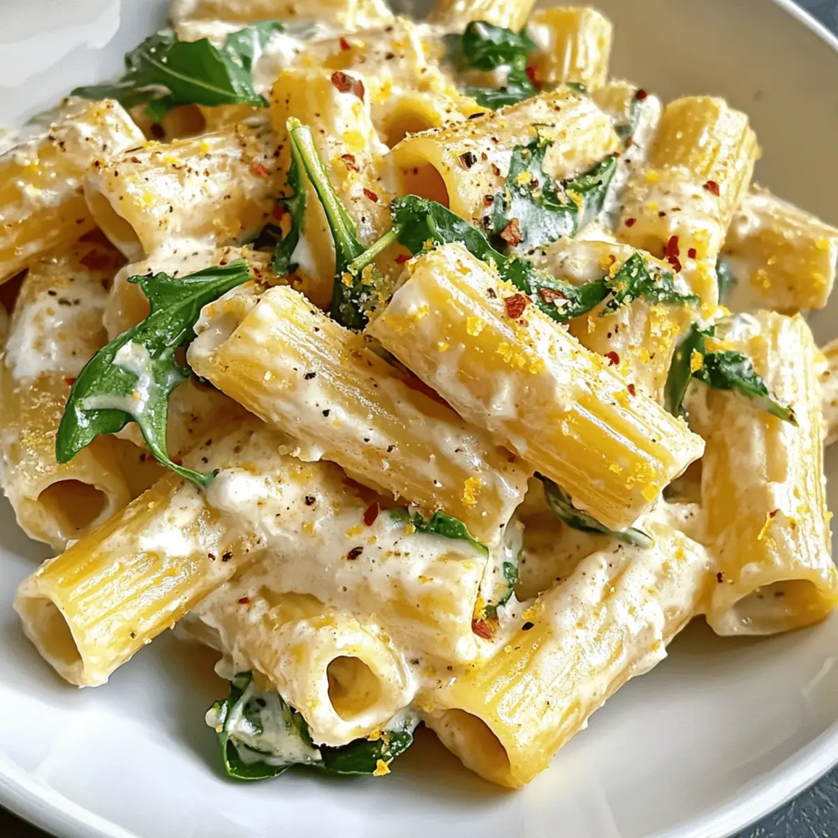 Eintopf Zitronen Ricotta Rigatoni für schnelles Kochen
