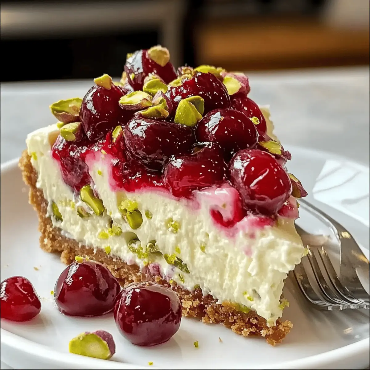 Zitronen-Limetten-Kirsch-Pistazien-Käsekuchen Genuss