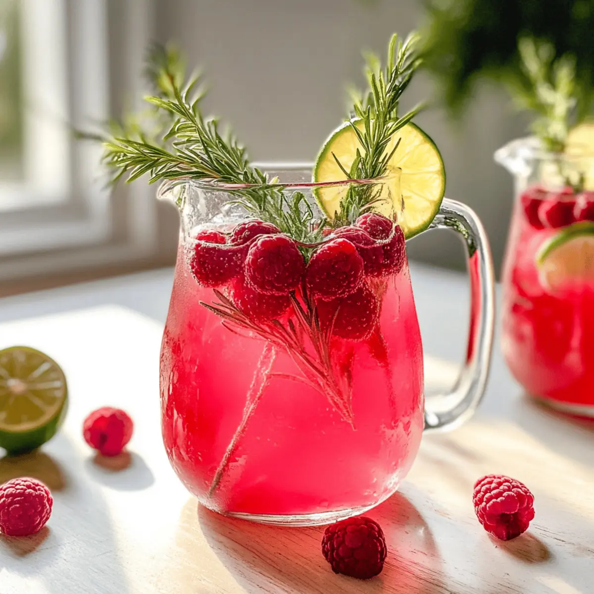 Himbeer-Limonade mit Rosmarin und Limette selber machen