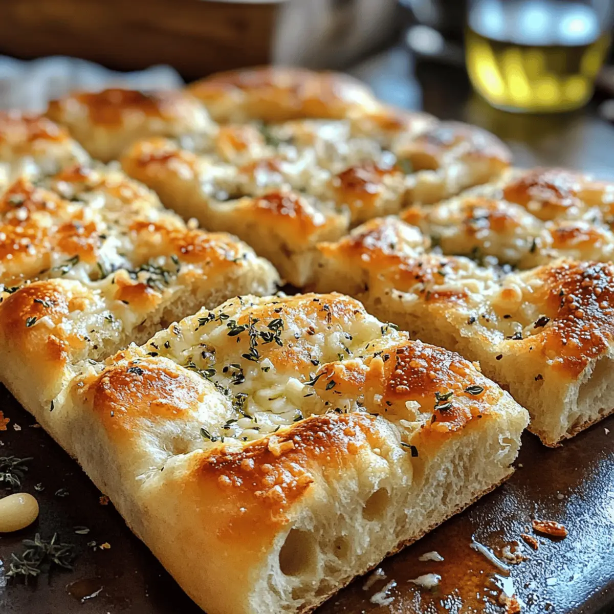 Knoblauch Parmesan Focaccia Brot für jeden Anlass