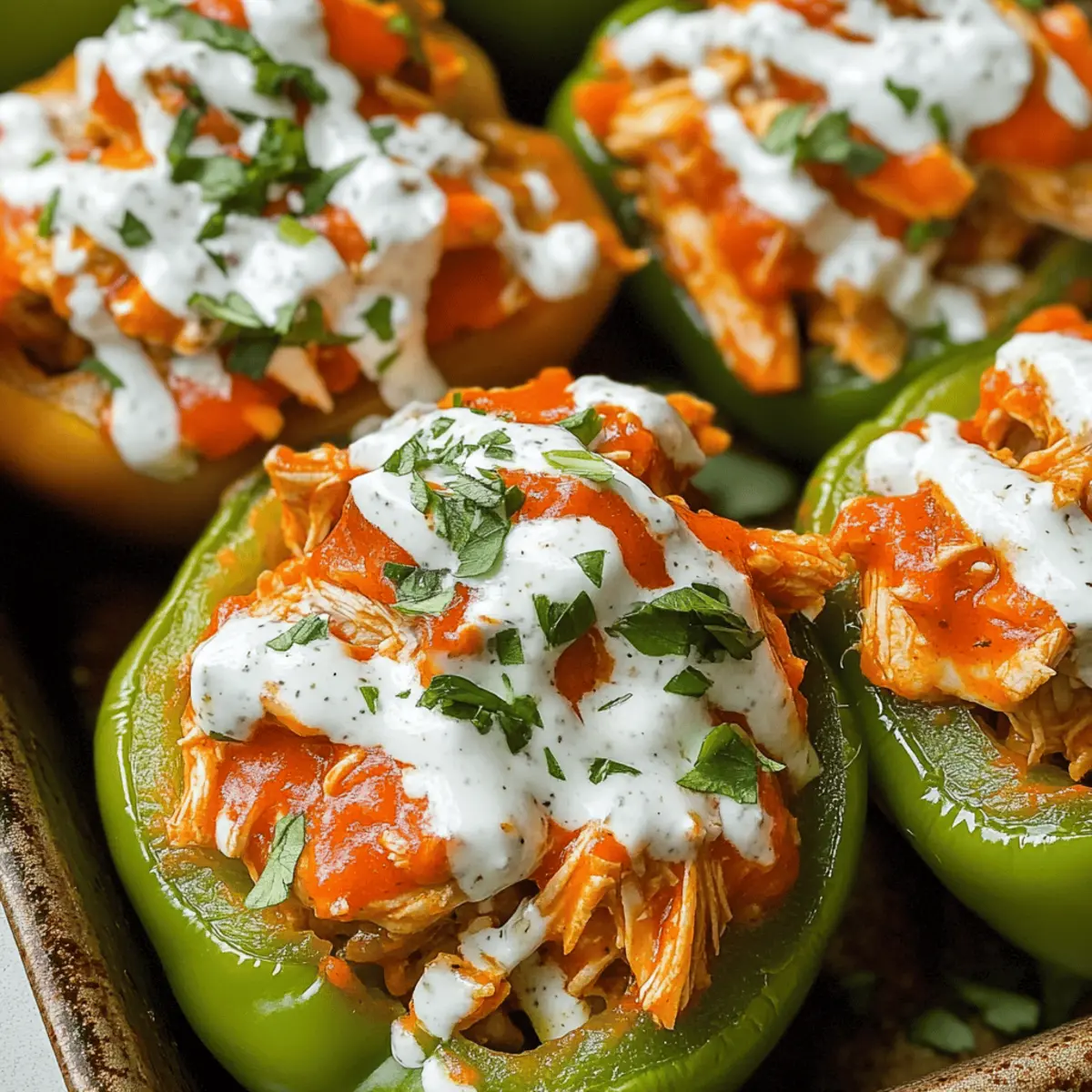 Buffalo-Hühnchen gefüllte Paprika einfach selbst machen