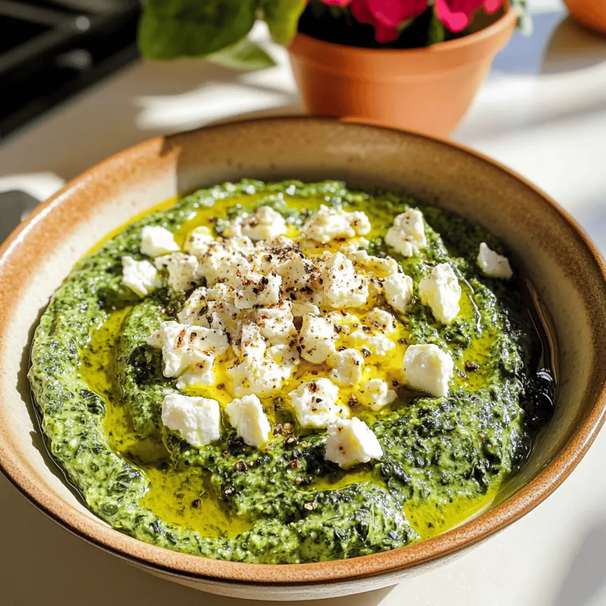5 Minuten cremiger Spinat- und Feta-Dip Genuss