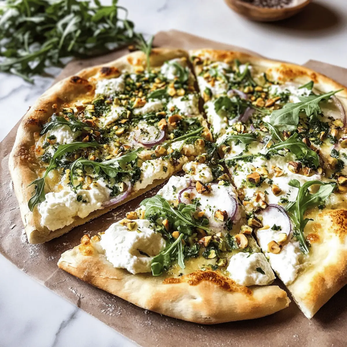 Burrata Pistazie Weiße Pizza in 30 Minuten Genuss