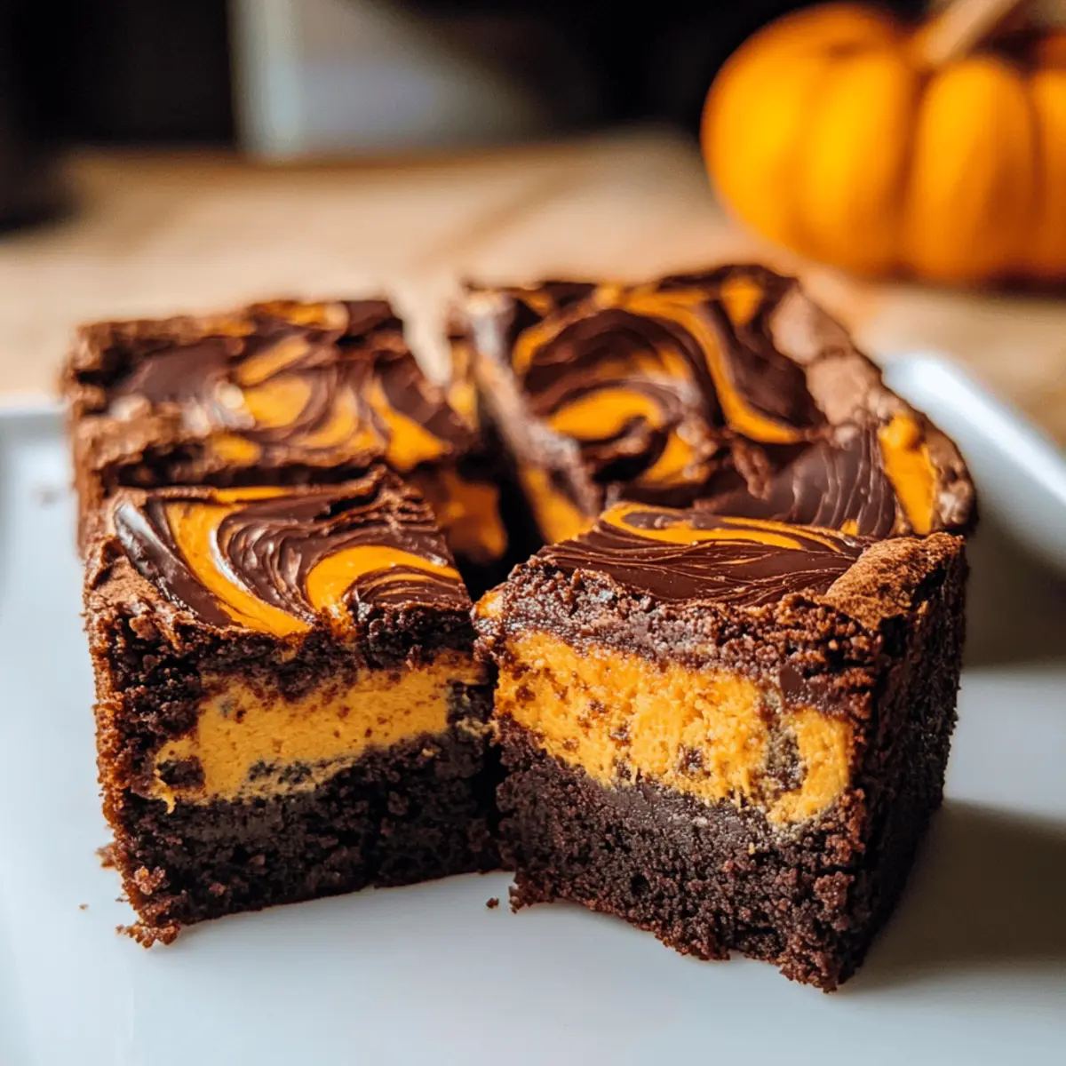 Kürbis Cheesecake Brownies für den perfekten Herbst